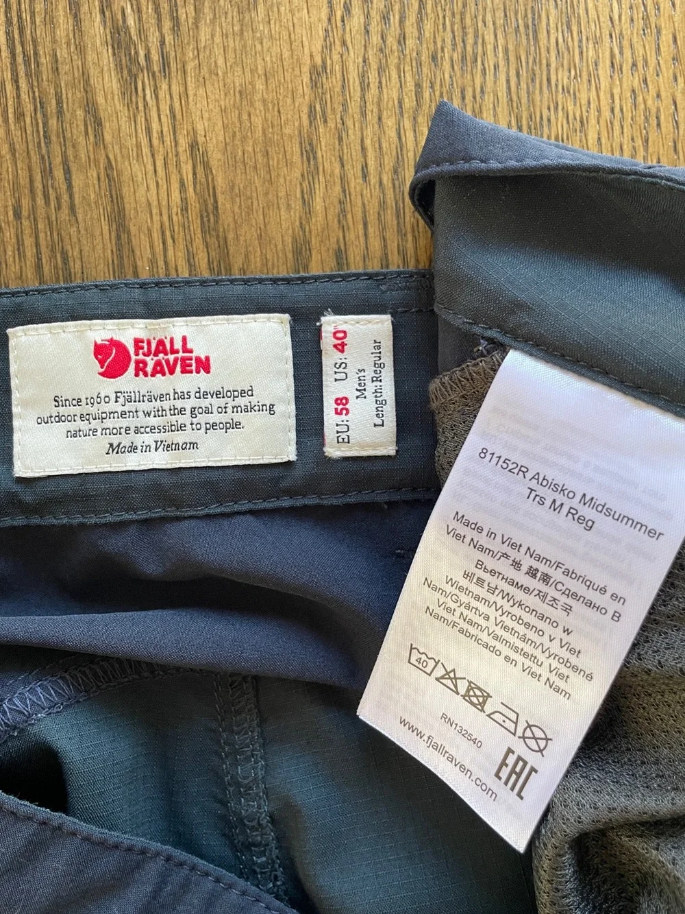 Fjallraven Abisko Midsummer Trousers Navy Size 40 Reg Gorpcore Utility Cargo men